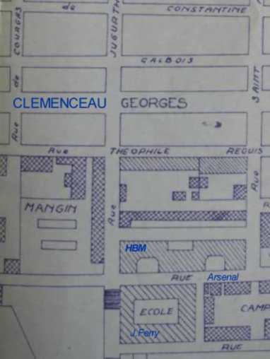 situation de la caserne Mangin